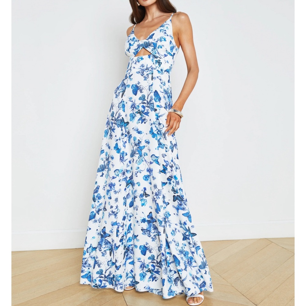 L’Agence Porter Maxi Dress with Twist Front in White - NWT